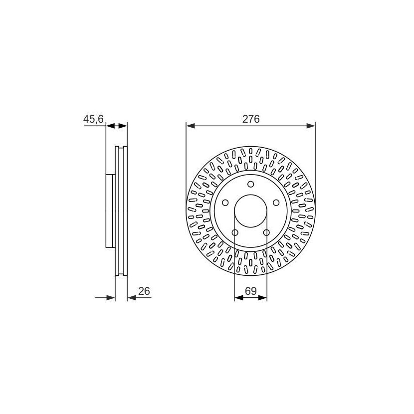 BOSCH Bremsscheibe 0 986 479 783 - 0986479783 passend für MN116329