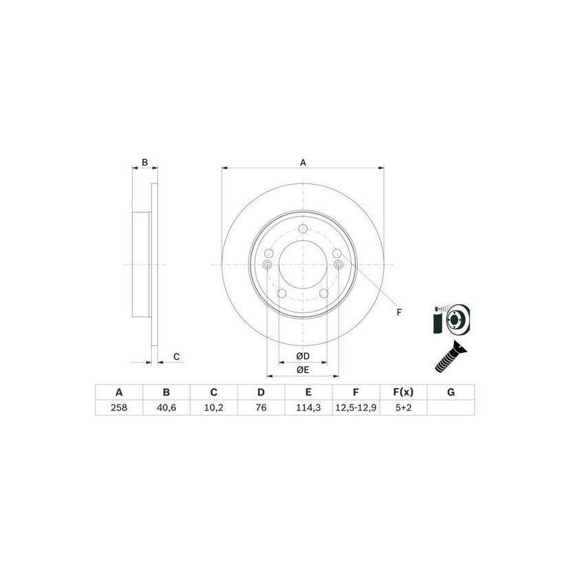 BOSCH Bremsscheibe 0 986 479 E68 - 0986479E68 passend für 584111P300