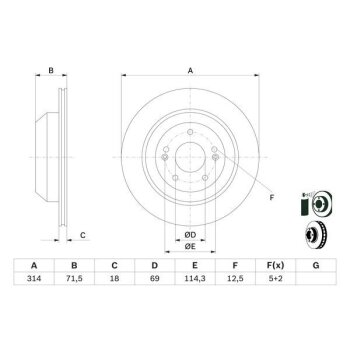 BOSCH Bremsscheibe 0 986 479 F43 - 0986479F43 passend...