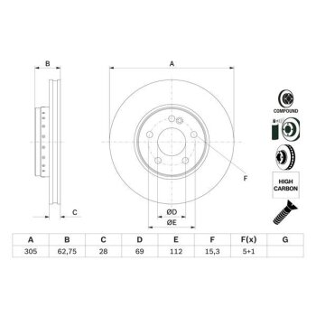 BOSCH Bremsscheibe 0 986 479 G41 - 0986479G41 passend...