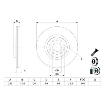 BOSCH Bremsscheibe 0 986 479 G82 - 0986479G82 passend...