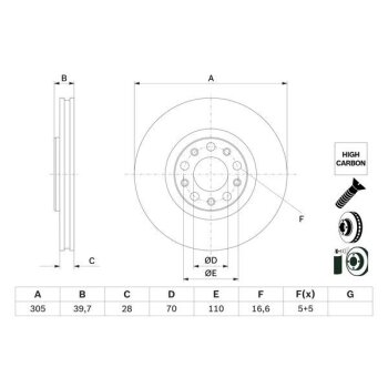 BOSCH Bremsscheibe 0 986 479 G89 - 0986479G89 passend...