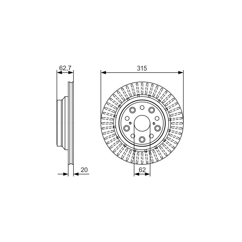 BOSCH Bremsscheibe 0 986 479 T06 - 0986479T06 passend für 42431 50090