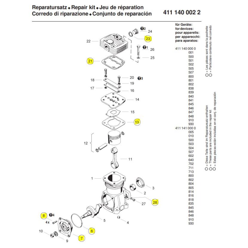 Wabco Reparatursatz 4111400022 - 411 140 002 2