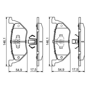 BOSCH Bremsbelagsatz, Scheibenbremse 0 986 494 683 -...
