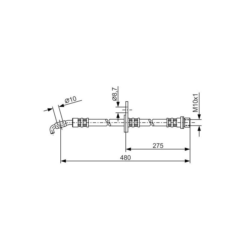 BOSCH Bremsschlauch 1 987 476 758 - 1987476758 passend für 90947 02782