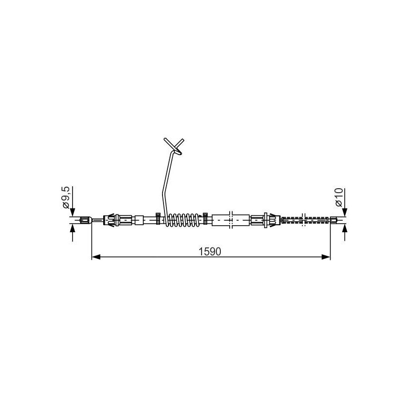 BOSCH Seilzug, Feststellbremse 1 987 477 175 - 1987477175 passend für YC152 A809 BJ