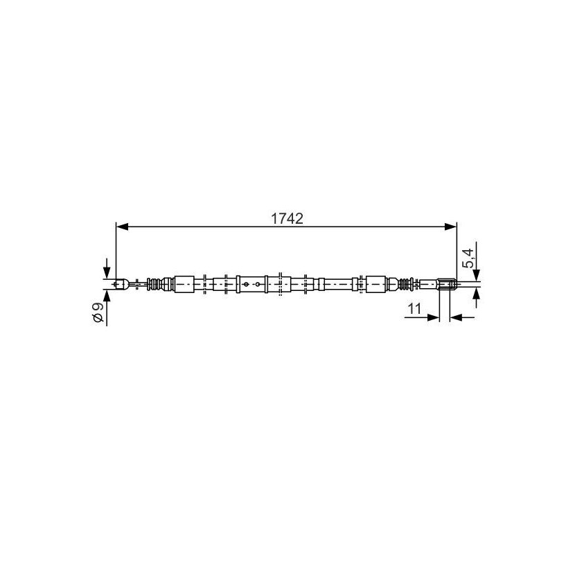 BOSCH Seilzug, Feststellbremse 1 987 477 305 - 1987477305 passend für 8A0 609 721 AF