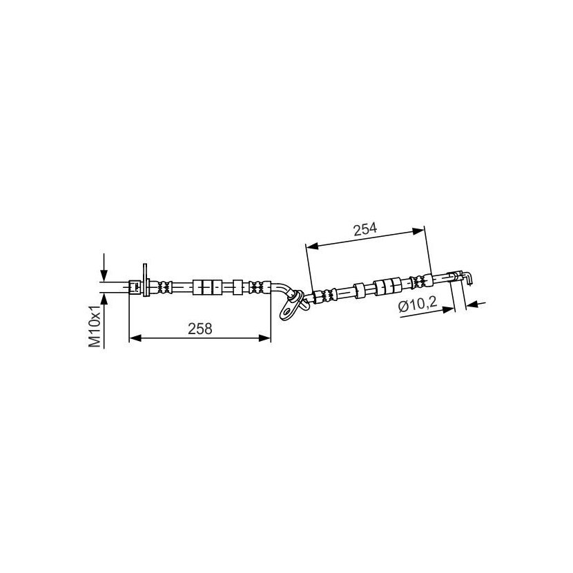 BOSCH Bremsschlauch 1 987 481 595 - 1987481595 passend für GJ6E-43-990C