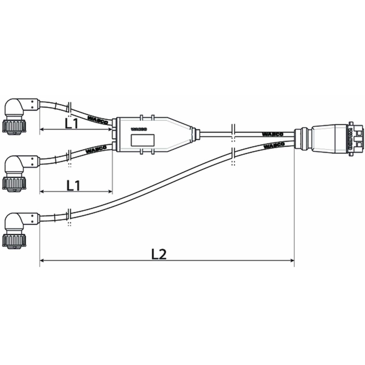 Wabco Kabel mit Gerätesteckdose ABS 4495442480 - 449 544 248 0  