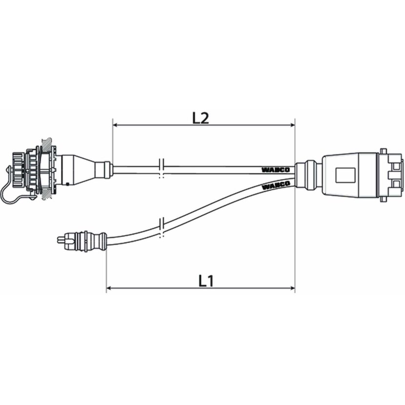 Wabco Kabel mit Gerätesteckdose ABS 4496191480 - 449 619 148 0