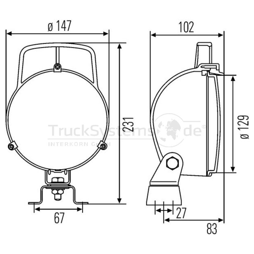 HELLA Arbeitsscheinwerfer 1G3 996 001-351 - 1G3996001351 für G186903111010
