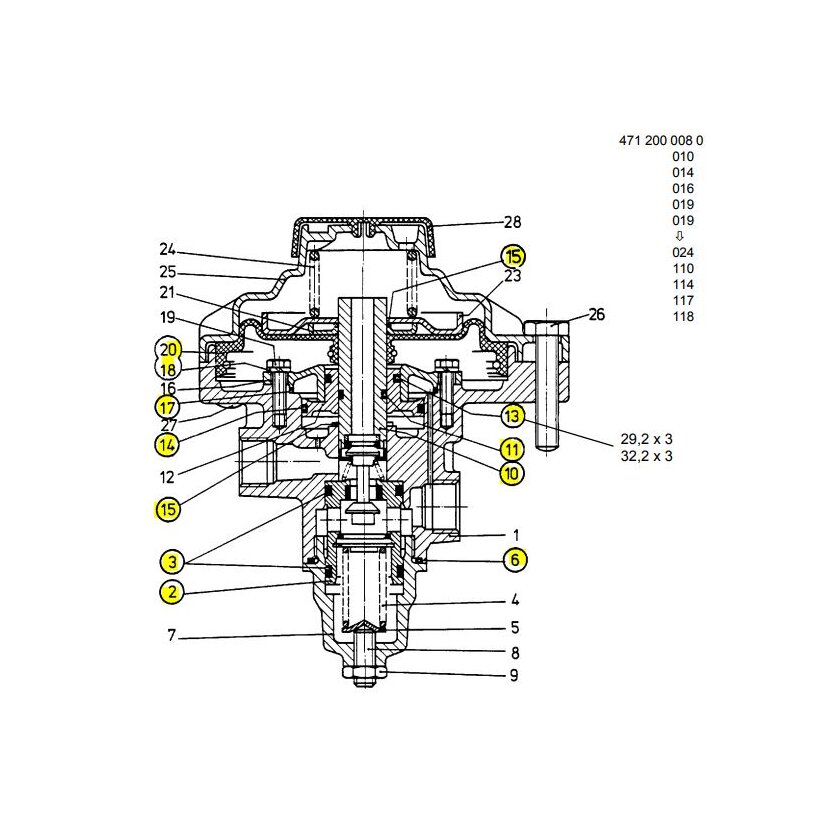 Wabco Reparatursatz 4712000072 - 471 200 007 2