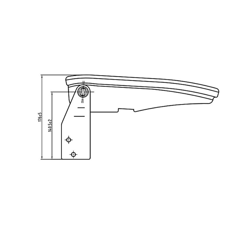 Armlehne GS12 rechts klappbar & neigungsverstellbar - 72016
