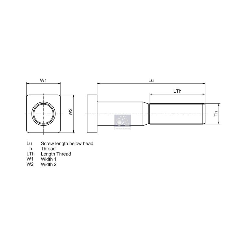 DT Spare Parts Radbolzen 1.17028 - 117028 für 1368692