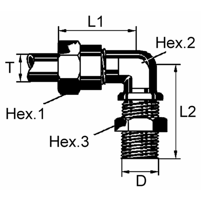 Wabco Winkel-Einschraubverschraubung 8938307700 - 893 830 770 0 passend für 2503008