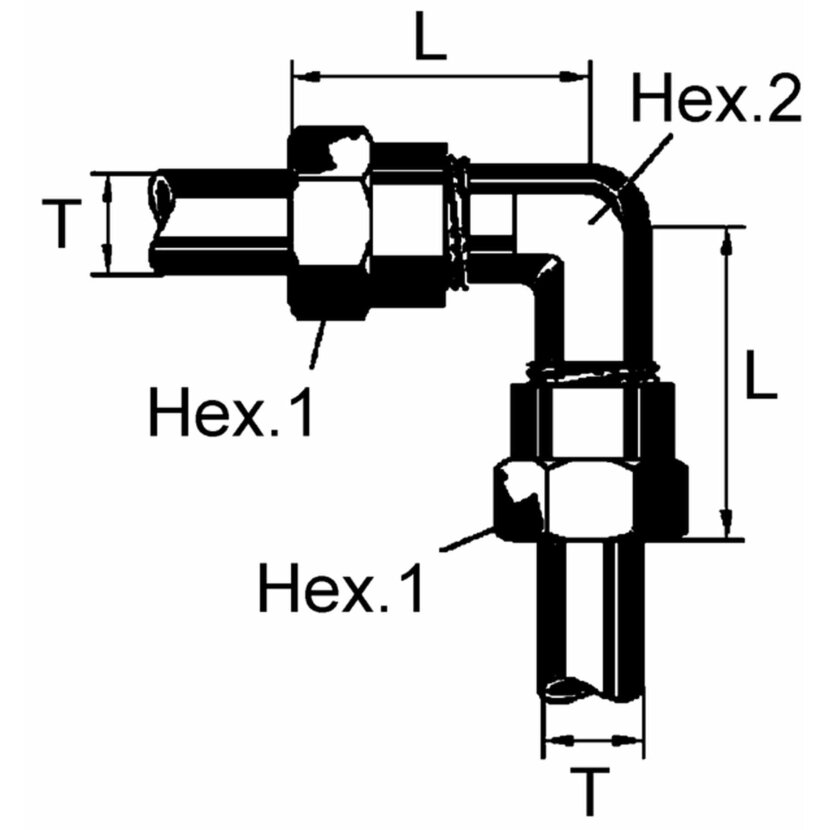 Wabco Winkeldurchgangsverschraubung 8938400540 - 893 840 054 0 passend für 2503002