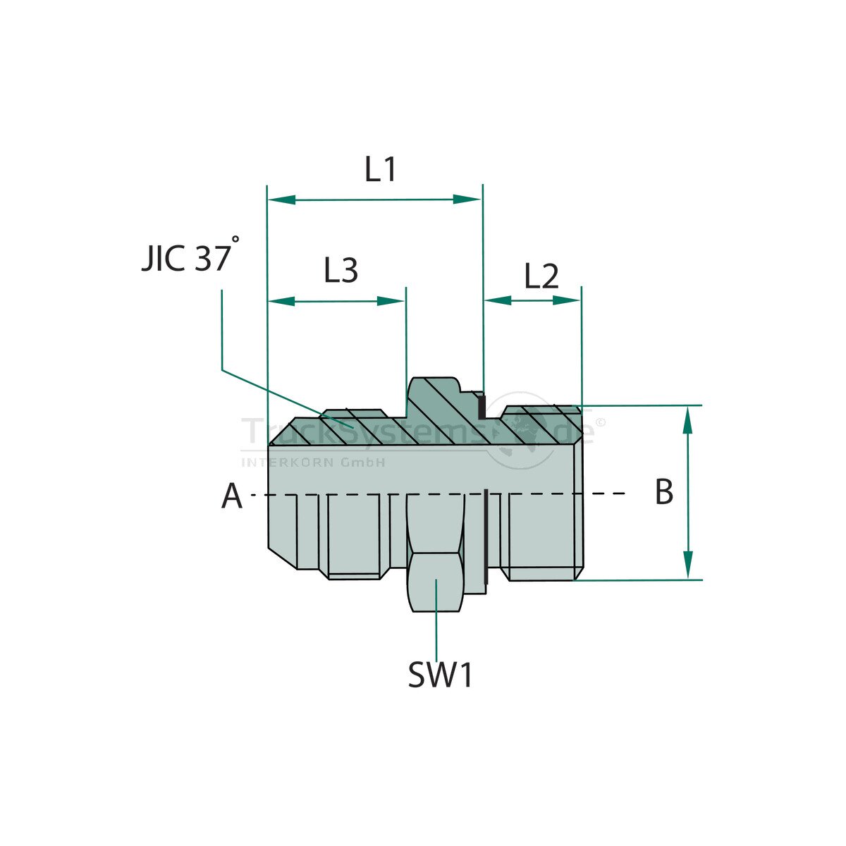 GA 1.7/8 M-JIC x 3/4 M-BSP-WD