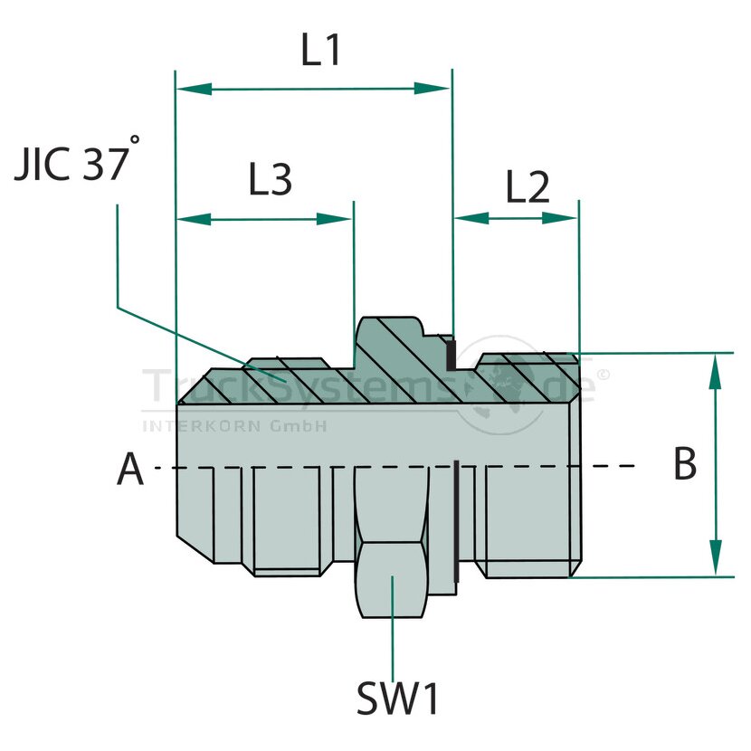 GA 1.5/8 M-JIC x 3/4 M-BSP-WD