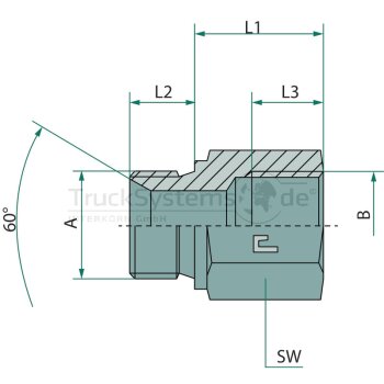 Gerade Adapter 1 M-BSP x 1 F-BSP L=35