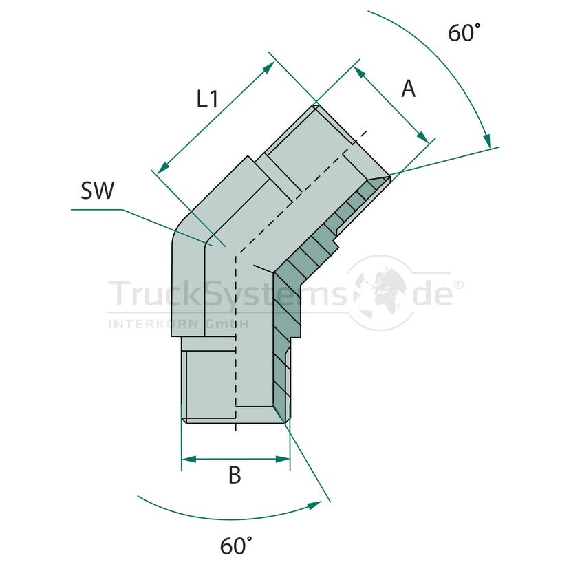 Winkel Adapter 1/4 M-BSP x 1/4 M-BSP 45°