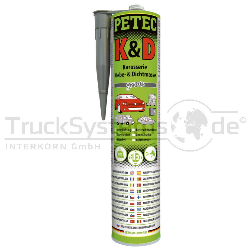 PETEC K&D Klebe- und Dichtmasse, Grau, 310 ml