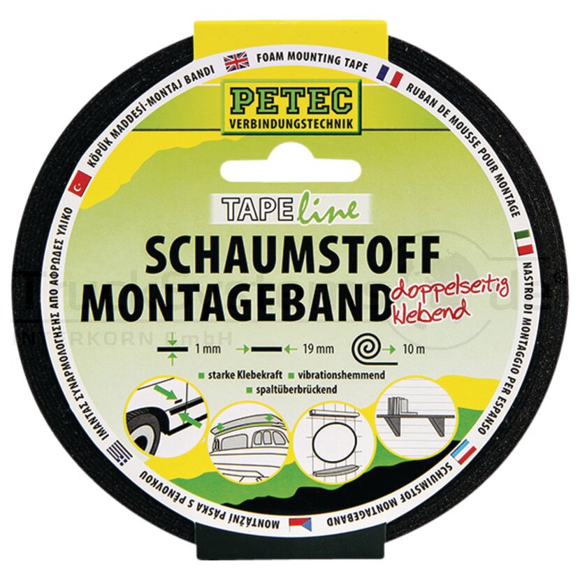 PETEC Schaumstoff-Montageband Petec 19mm