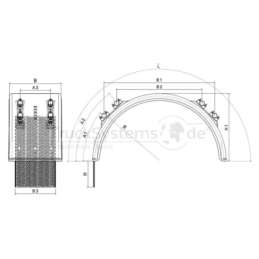 Sauermann Kotfl KU mit H B450 L2010 S1280 1/2Kreis