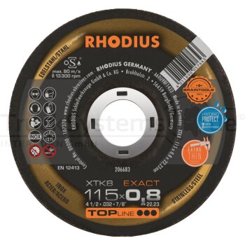 RHODIUS Trennscheibe Extradünne Edelstahl 115x0, -...