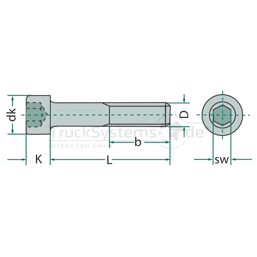 Zyl.Schr.In6kt,DIN912,V2A,M10x060,VE:1
