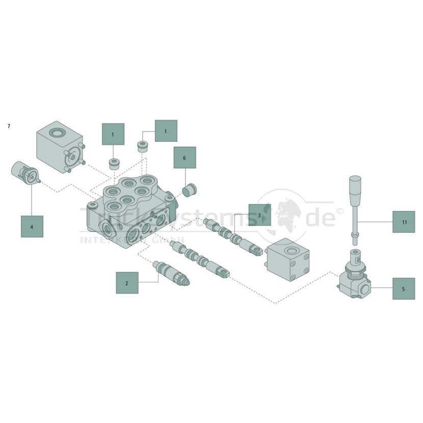 Walvoil Hebel lose X-SD-5-H-AL01-M8x120