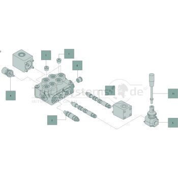 Walvoil Hebel lose X-SD-5-H-AL01-M8x120