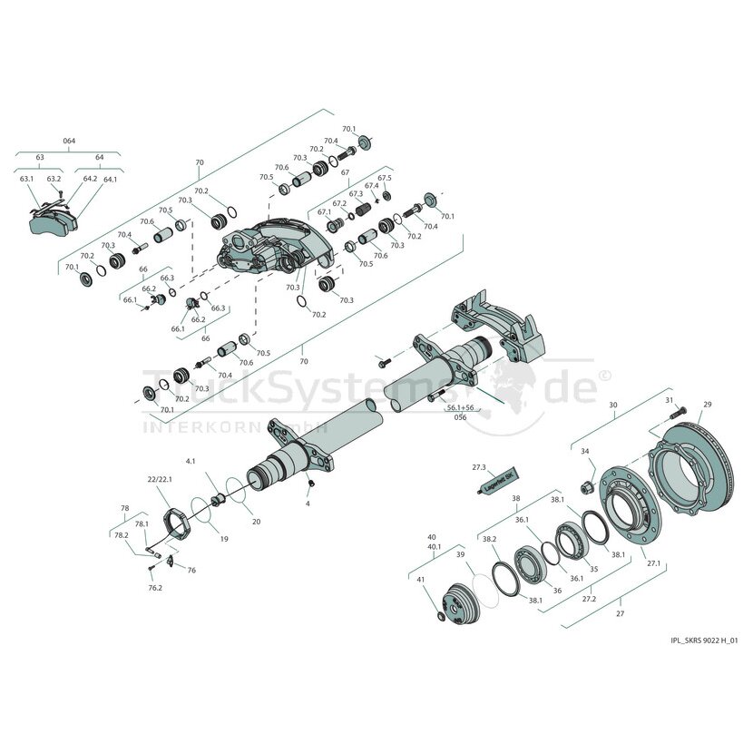 SAF-HOLLAND Bremssattel SAF SN7..., l, 3 080 0031 02 - 03080003152
