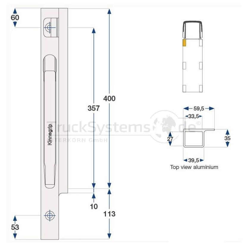 KINNEGRIP SW-Runge K20 Li 400 ALU 1 R - 204302-B - 204302B