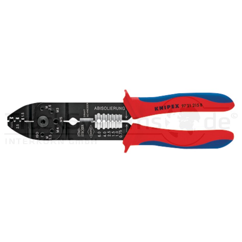 KNIPEX Crimpzange brüniert 215 mm - 97 21 215 B SB - 9721215BSB