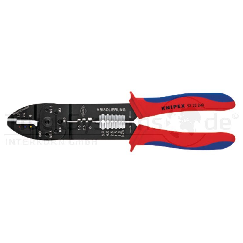 KNIPEX Crimpzange schwarz lackiert 240 mm - 97 22 240 SB - 9722240SB