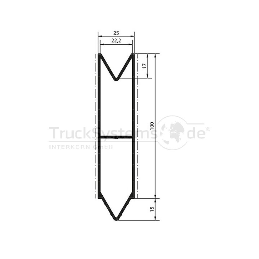 Einstecklatte-CSV-PRF, 100 x 25 x 3250mm