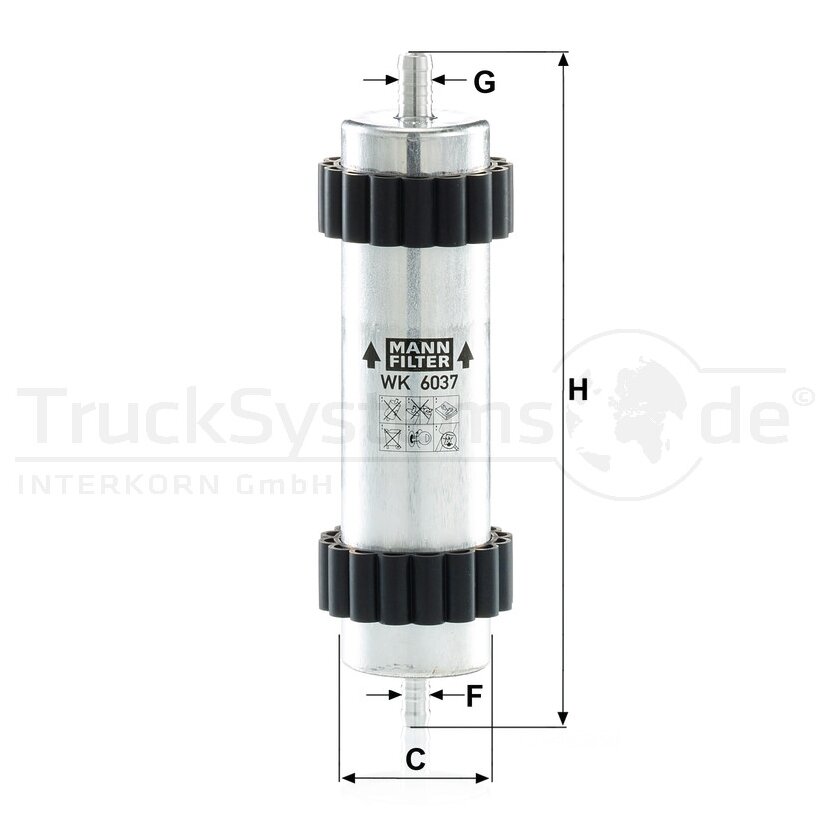 MANN-FILTER Kraftstofffilter WK 6037 - WK6037 für 4G0 127 401