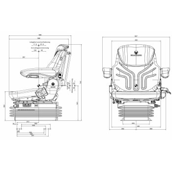 GRAMMER Baumaschinen Sitz Maximo L 12 V -NEW- 1292201 -...