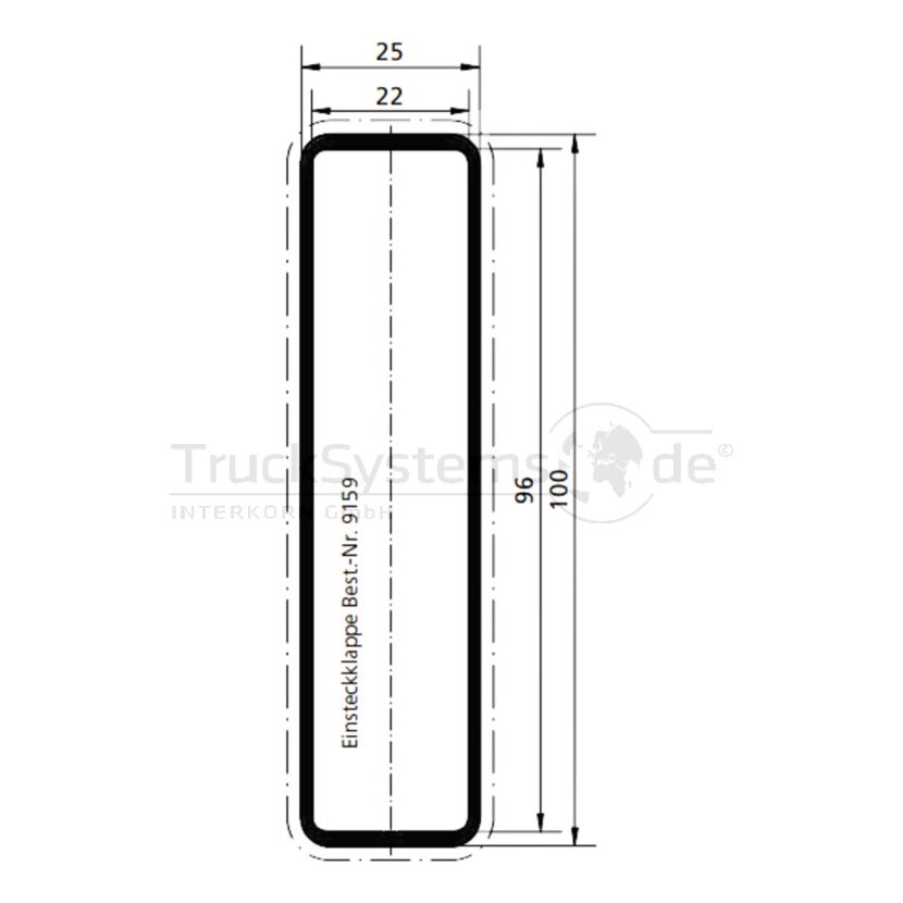 Einstecklatte Alu, 100 x 25 x 3550 mm