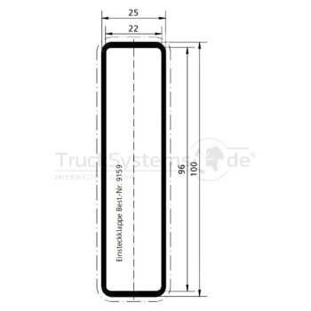 Einstecklatte Alu, 100 x 25 x 3550 mm