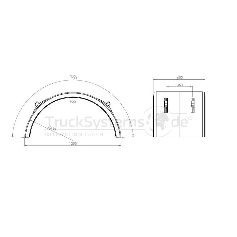 Parlok Kotfl KU mit H B680 L1900 S1258 1/2Kreis