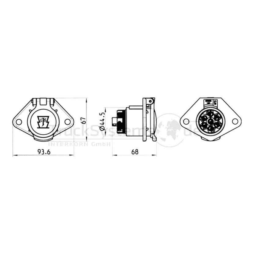ERICH JAEGER Steckdose 7-polig. N Iso1185 24 Volt - 111081