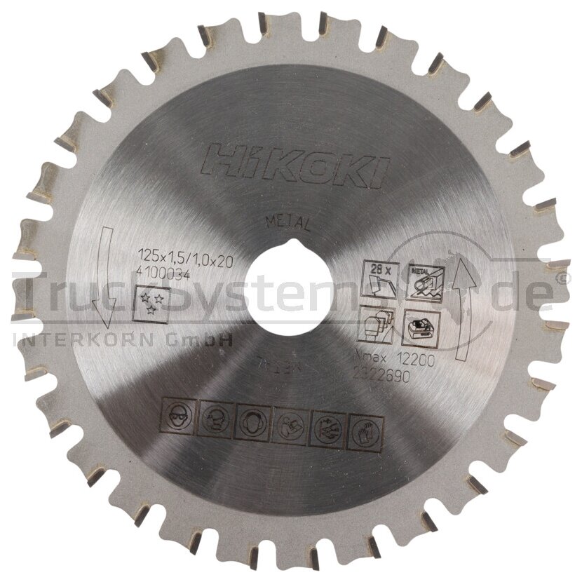 Hikoki TCT Kreisssägeblatt 125X20 Z28 Stahl - 4100034