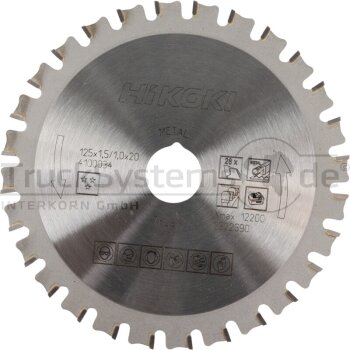 Hikoki TCT Kreisssägeblatt 125X20 Z28 Stahl - 4100034