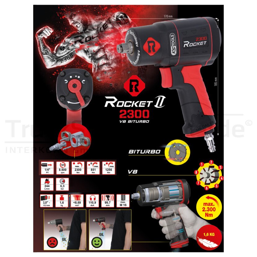 KS Tools 1/2 Druckluft-Schlagschrauber 2.300 Nm - 512.0000 - 5120000