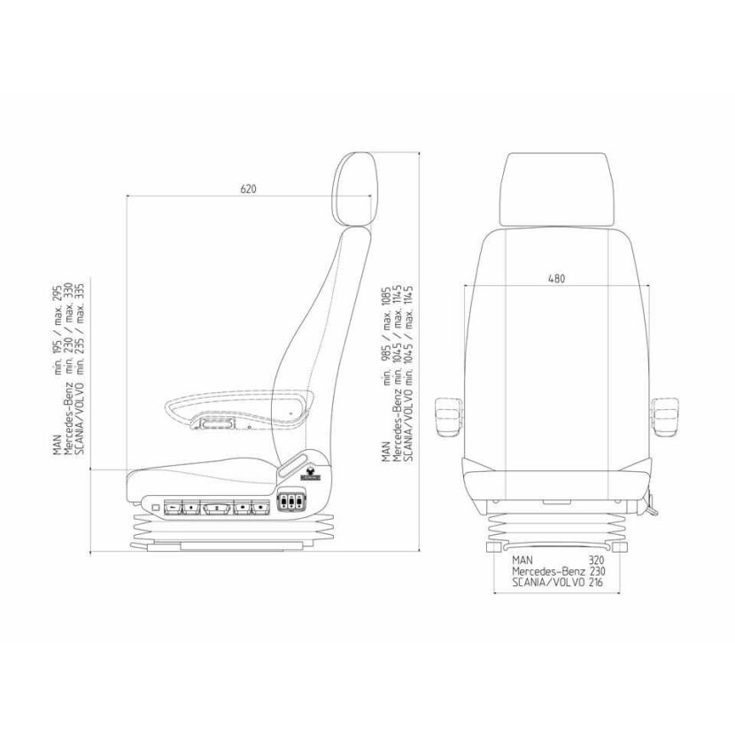 GRAMMER LKW Sitz Beifahrersitz Amarillo 90.3 MAN - 137154B - MSG 90.3P