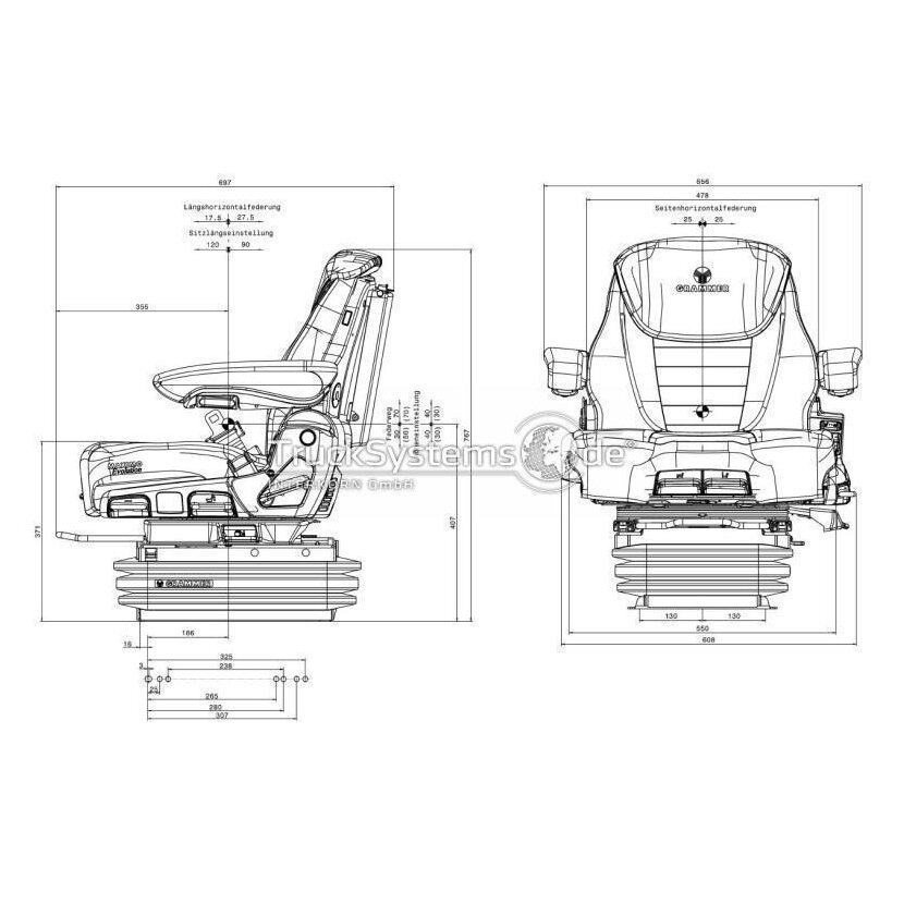 GRAMMER Traktor Sitz Maximo Evolution Dynamic Deutz - NEW - 1288764 - MSG 95EL/741