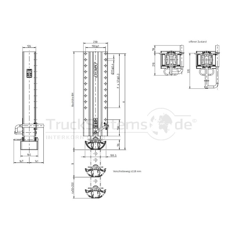 JOST Aluminium Fallstütze  FA 027 - FA027A880