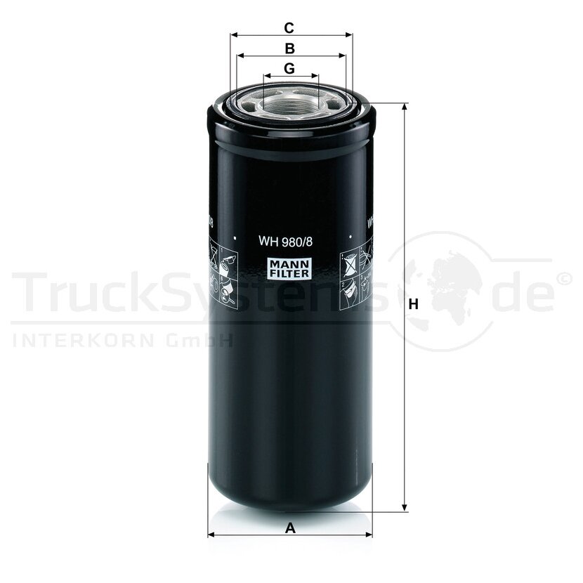 MANN-FILTER Hydraulikfilter, Automatikgetriebe WH 980/8 - WH980/8 für 933931